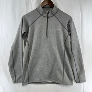 Simms Quarter Zip Pullover Mens‎ Small Gray Heathered Fleece Fishing Layer